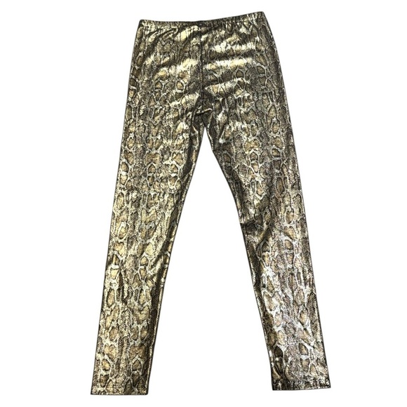 MNG by Mango Snake Print Metallic Leggings Y2K Statement Pants Size Small NWOT - Picture 3 of 5